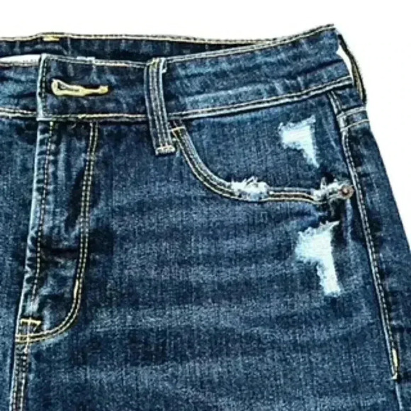 Old Navy Dark Wash Distressed Denim Jean Shorts Womens Sz 4 - Picture 3 of 11